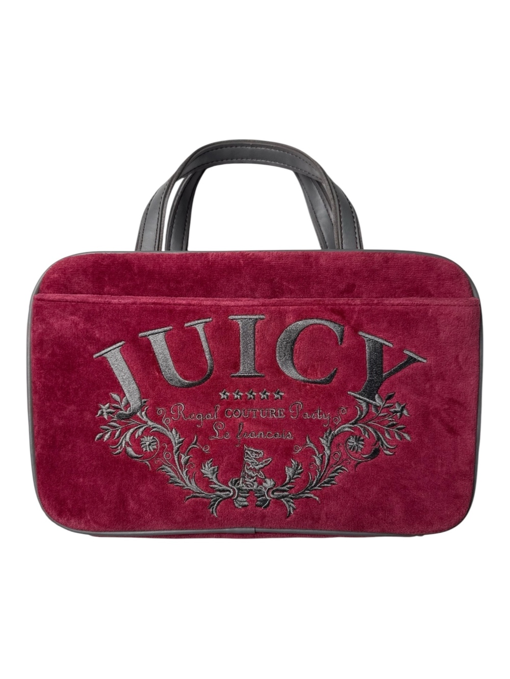 Juicy Couture Burgundy Red Velvet Makeup Bag
